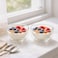 1CHASE Double Wall Dip Bowls Set of 2, 200ML Borosilicate Glass Serving Bowls, Heat Resistant Insulated Bowls for Sauce, Snacks, Dessert &amp; Condiments