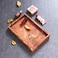 1CHASE Travertine Burgundy Large Rectangular Marble Tray, Natural Stone Bathroom Vanity Tray, Jewelry &amp; Perfume Organizer, Decorative Countertop Tray, 30x20x3cm