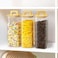 1CHASE Square Glass Storage Jars with Acacia Wood Lids &ndash; Set of 2 (1100ml) Airtight Food Storage Containers with Handles for Pantry, Pasta, Oats, Flour, Cookies, Coffee, Rice &amp; More