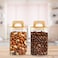 1CHASE Square Glass Storage Jars with Acacia Wood Lids &ndash; Set of 2 (1500ml) Airtight Pantry Containers with Handle Lids for Pasta, Oats, Flour, Cookies, Coffee, Rice &amp; More