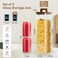 1CHASE Square Glass Storage Jars with Acacia Wood Lids &ndash; Set of 2 (1800ml) Large Pantry Containers with Handle Lids for Pasta, Oats, Flour, Cookies, Coffee, Rice &amp; More