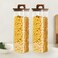 1CHASE Square Glass Storage Jars with Acacia Wood Lids &ndash; Set of 2 (1800ml) Large Pantry Containers with Handle Lids for Pasta, Oats, Flour, Cookies, Coffee, Rice &amp; More