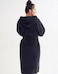 1CHASE Unisex Hooded Bathrobe Black (S/M) &ndash; Premium Cotton, Plush And Absorbent Robe for Adults, Black Spa And Hotel Style