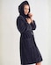 1CHASE Unisex Hooded Bathrobe Black (S/M) &ndash; Premium Cotton, Plush And Absorbent Robe for Adults, Black Spa And Hotel Style