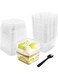 YHRY 50 Pcs 8OZ Plastic Dessert Cups with Lids and Spoons,Square Parfait Cups,Disposable Ice Cream Containers for Cupcake,Pudding,Snacks,Yogurt,ParfaitFruits,Mousse