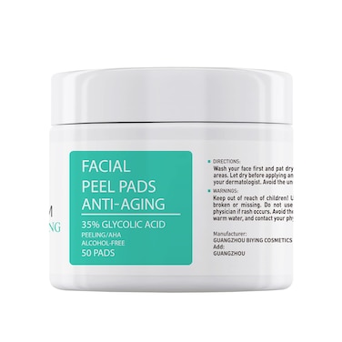 Glycolic Acid Pads 35% AHA Facial Resurfacing Pads, Glycolic Acid Toner Exfoliating Face Wipes Peel Exfoliant Pads Face Peel Facial Pads for Dark Spots Acne Fine Lines &amp; Wrinkles Anti-Aging 50 Pads