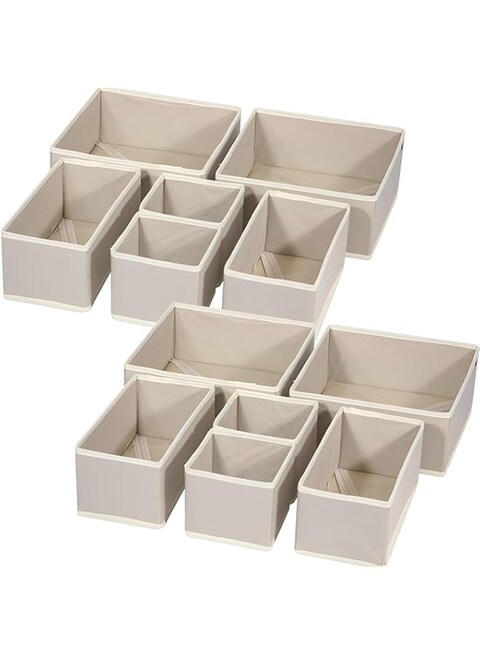 Beauenty Clothing Storage Organizers,12 Pack Foldable Drawer Organizers,Drawer Dividers Storage Bins,Closet Drawer Clothing Organizer for Baby Clothing,Socks,Bra,Towels,Ties,Underwear