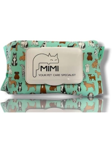 MIMI Pet Care Dog Wipes, 100 Count, Vet Recommended, Large Pet Grooming Wipes for Dogs, for full body, ear wipes, Paws, &amp; Butt Unscented 1 pack