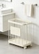 portable laundry basket, narrow design with wheels and handles, tall capacity, multi-functional, suitable for laundry rooms, bedrooms, and dormitories (white).