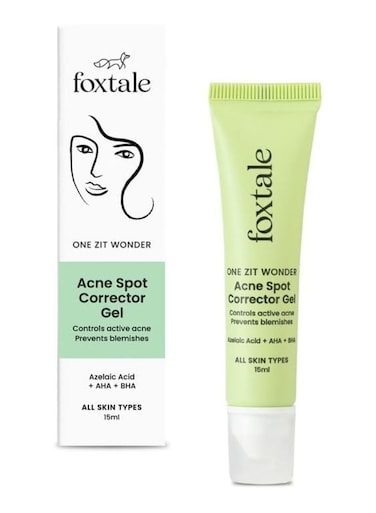 Foxtale 2% Salicylic Acid &amp; 3% Glycolic Acid Anti-Acne Gel   Oil-Control, Cooling Formula   Visible shrinkage in pimples overnight   Silicone tip to prevent spread of acne bacteria   Unisex - 15ml