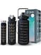 SPRINTERS - Large 2 Liters Water Bottle 64Oz BPA Free, Multicolor - Leak Proof With Straw, Motivational Quote And Time Marker, Anti Slip For Sport,Fitness, Gym, Picnic Outdoor( ))