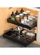 Fohome Pull Out Cabinet Organizer,Extendable Slide Out Drawer Storage Shelves for Kitchen Cupboard with Adhesive Film,Roll Out Shelf Storage for Kitchen Base Cabinet Organization,Pantry,Bathroom(Grey)