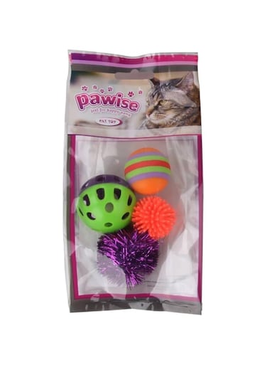 PAWISE 28205 Mixed Shape 4-Pack Cat Toys