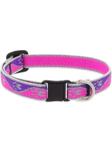 Lupine Pet Reflective Huighlights Cat Collar with Safety Buckle 8-12" &ndash; Pink Paws