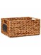 Mocha Water Hyacinth Storage Basket with Handle &acirc;&euro;&ldquo; Small, Eco-Friendly Woven Seagrass Basket for Home Organization, Bedroom, Living Room, Bathroom &amp; Toy Storage