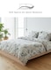 Home Queen Size 6 Pieces: 1 Duvet cover - 200*230cm.; 1 Flat sheet - 230*250cm.; 4 Pillow covers - 50*75cm. Bedding set blue floral patterns