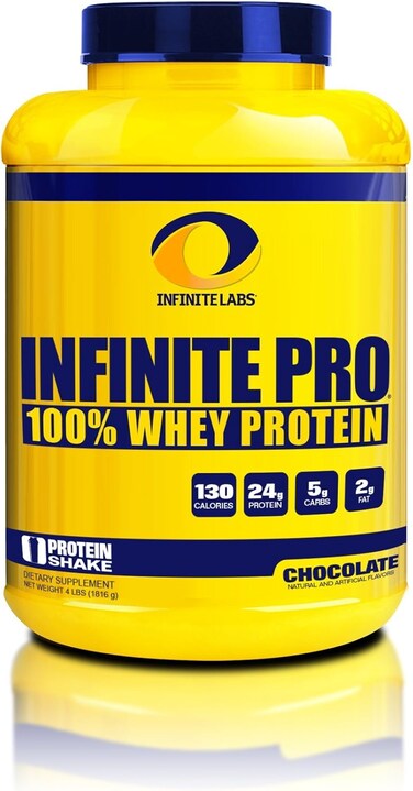 Infinite Labs Pro 100 Percent Whey Protein Powder, Chocolate, Supports Optimal Growth And Recover - 46 Servings (1816 Grams) 4Lbs