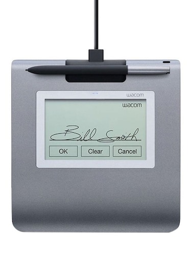 Wacom STU-430 4.5-Inch Monochrome LCD Signature Pad With A Battery-Free Stylus Grey