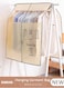 Hanging Garment Bag, Large Closet Clothing Protector, Dust-proof Wardrobe Garment Storage Bag, Coat Covers for Closet with Strap for Suits, Shirts, Jackets, Long Dress