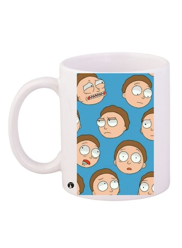 Rick And Morty Printed Coffee Mug White/Blue/Brown