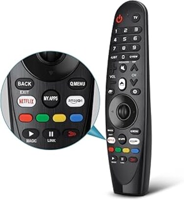 Universal Remote Control for LG Smart TV Magic Remote Replacement, with Buttons for Netflix Prime Video NO Voice and Pointer Function (Infrared Magic Remote)