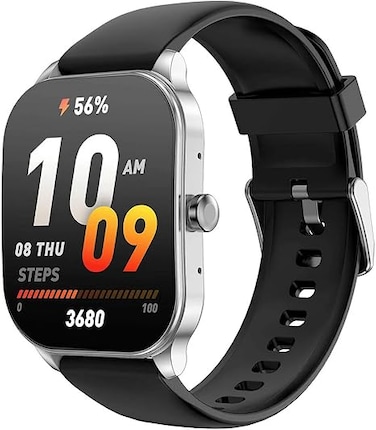 Amazfit Pop 3S Smart watch, 1.96" HD AMOLED Display, Up To 12 Days, Bluetooth v5.2, AI Voice Assistance, 100 Sports Mode, IP68 Rating, 24H Heart Rate Blood Oxygen Monitor, Music Control, Silver