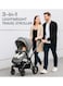 Duchic&trade; 3-in-1 Baby Stroller with Carrycot, Car Seat &amp; Reclining, Lightweight Travel Stroller, Foldable Baby Stroller, baby stroller 0-3 years (GREY &amp; BLACK)