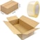Duchic&trade; Pack of [ 3 ] Cardboard Moving Boxes,40kg Capacity, 90x47x31cm, Brown,Brown Carton for Packaging, Shipping and Storage, 5 ply with Clear Packing Tape [2 inches x 50 yards]
