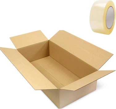Duchic&trade; Pack of [ 3 ] Cardboard Moving Boxes,40kg Capacity, 90x47x31cm, Brown,Brown Carton for Packaging, Shipping and Storage, 5 ply with Clear Packing Tape [2 inches x 50 yards]