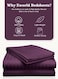 3 Piece Super King Purple Striped Bed Sheet Set &ndash; Ultra-Soft Microfiber Sheet with 2 Pillowcases, Luxury Bedding for Home &amp; Hotel