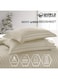4-Piece Luxury Super King Cream Striped Bedding Set &ndash; Premium Microfiber Flat &amp; Fitted Sheets with 2 Pillowcases