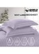 4-Piece Luxury Super King Lilac Striped Bedding Set &ndash; Premium Microfiber Flat &amp; Fitted Sheets with 2 Pillowcases