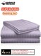 4-Piece Luxury Super King Lilac Striped Bedding Set &ndash; Premium Microfiber Flat &amp; Fitted Sheets with 2 Pillowcases