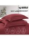 4-Piece Luxury Super King Maroon Striped Bedding Set &ndash; Premium Microfiber Flat &amp; Fitted Sheets with 2 Pillowcases