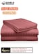 4-Piece Luxury Super King Maroon Striped Bedding Set &ndash; Premium Microfiber Flat &amp; Fitted Sheets with 2 Pillowcases