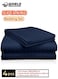 4-Piece Luxury Super King Navy Blue Striped Bedding Set &ndash; Premium Microfiber Flat &amp; Fitted Sheets with 2 Pillowcases