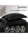 4-Piece Luxury Super King Black Striped Bedding Set &ndash; Premium Microfiber Flat &amp; Fitted Sheets with 2 Pillowcases