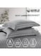 4-Piece Luxury Super King Grey Striped Bedding Set &ndash; Premium Microfiber Flat &amp; Fitted Sheets with 2 Pillowcases