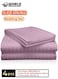 4-Piece Luxury Super King Pink Striped Bedding Set &ndash; Premium Microfiber Flat &amp; Fitted Sheets with 2 Pillowcases