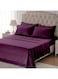 4-Piece Luxury Super King Purple Striped Bedding Set &ndash; Premium Microfiber Flat &amp; Fitted Sheets with 2 Pillowcases