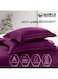 4-Piece Luxury Super King Purple Striped Bedding Set &ndash; Premium Microfiber Flat &amp; Fitted Sheets with 2 Pillowcases