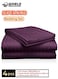4-Piece Luxury Super King Purple Striped Bedding Set &ndash; Premium Microfiber Flat &amp; Fitted Sheets with 2 Pillowcases