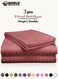 3-Piece Luxury Maroon Striped Bed Sheet Set, Ultra-Soft Cotton Fitted Sheet with 2 Pillowcases for Hotel &amp; Home &ndash; Double Size