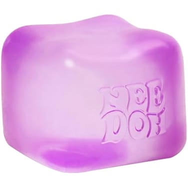 NeeDoh Nice Cube Sensory Squeeze Toy &ndash; Super Solid Squish Stress Relief Cube (2.25", Purple)