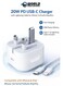 20W PD USB-C Fast Charger with Type-C to Lightning Cable &ndash; Compact Wall Adapter for iPhone &amp; iPad