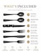 24-Piece Black Stainless Steel Cutlery Set, Premium Food Grade Flatware Set for Home, Kitchen &amp; Restaurant Use