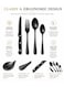 24-Piece Black Stainless Steel Cutlery Set, Premium Food Grade Flatware Set for Home, Kitchen &amp; Restaurant Use