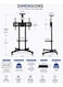 Single Monitor Adjustable TV Floor Stand with Wheels, Swivel Mobile TV Mount for 32&ndash;65 Inch LCD/LED Screens with Camera Shelf &amp; DVD Rack