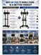 Single Monitor Adjustable TV Floor Stand with Wheels, Swivel Mobile TV Mount for 32&ndash;65 Inch LCD/LED Screens with Camera Shelf &amp; DVD Rack