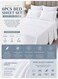 6-Piece Printed Microfiber Bedsheet Set Queen Size with Chevron Print Fitted Sheet, Flat Sheet &amp; 4 Pillow Covers, Deep Pocket &amp; Hotel Quality Comfort